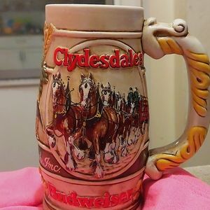 1982 BUDWEISER CLYDESDALE WHEAT CAMEOHOLIDAY STEIN CS58